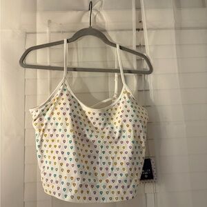 Women’s Heart Print Cami Tank Top - White